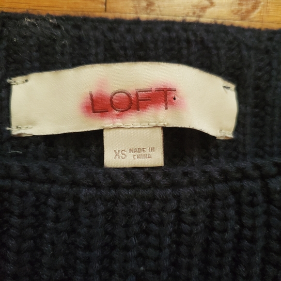 Ann Taylor Loft Navy Blue Chunky Knit Pullovers Sweater Size XS - Picture 5 of 7